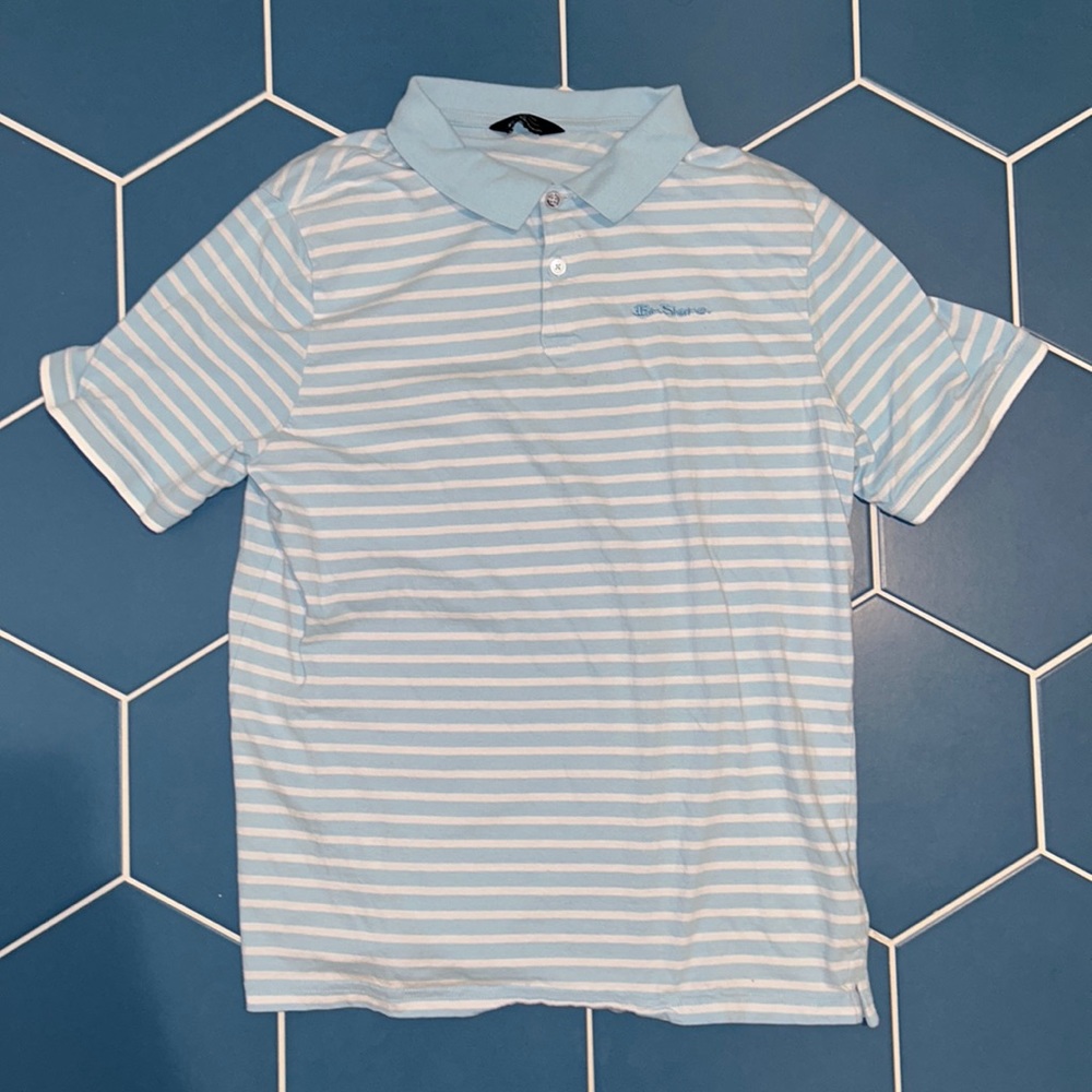 Ben Sherman Stripe Toweling Cotton Polo